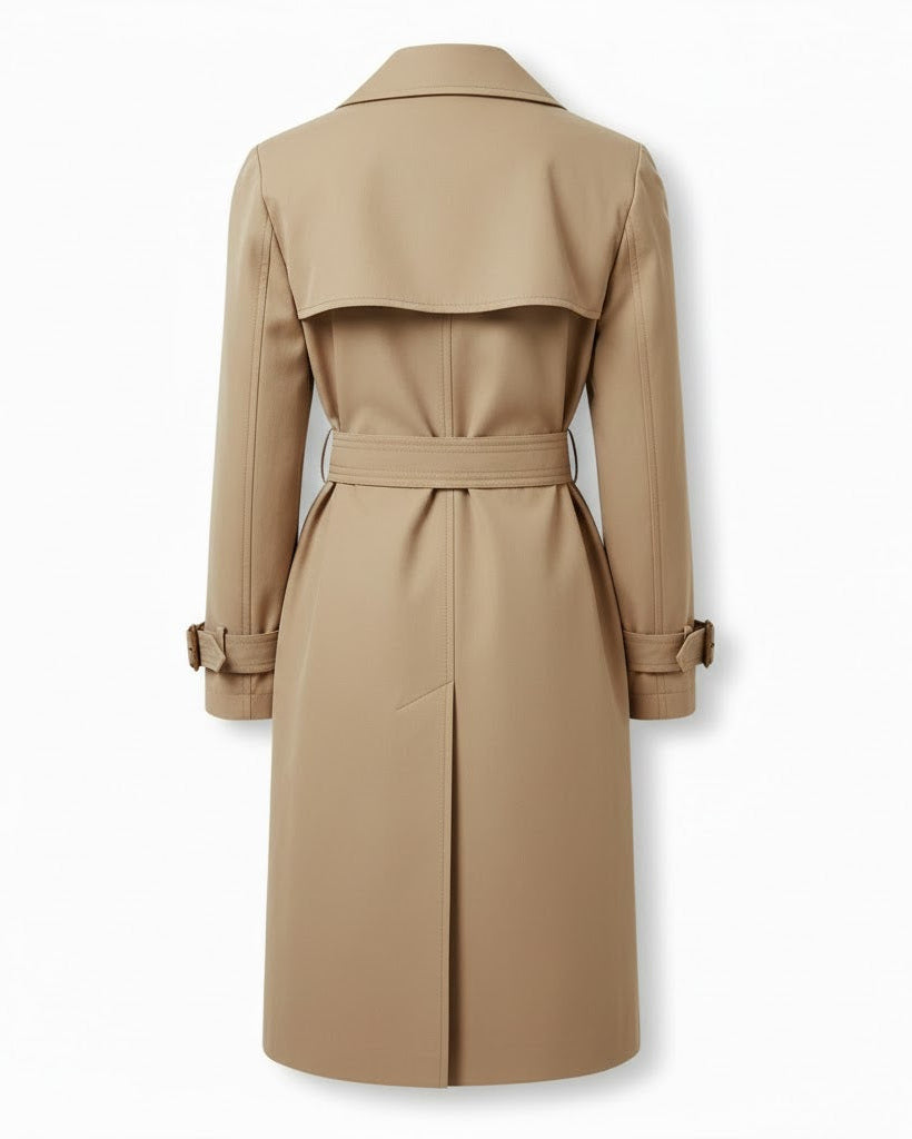 Women’s Trench Coat with Long Decorative Belt