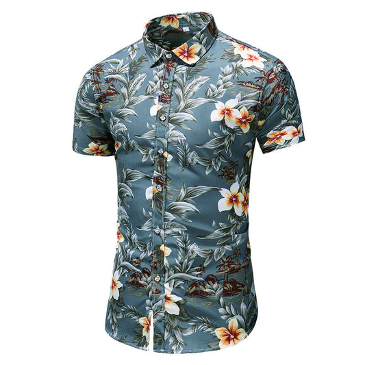 Tropical Print Short Sleeve Shirt