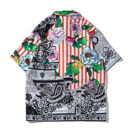 Oversized Printed Short Sleeve Shirt