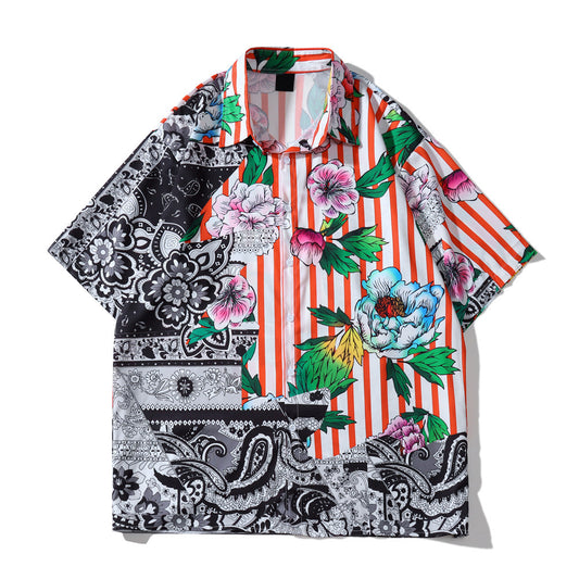 Oversized Printed Short Sleeve Shirt
