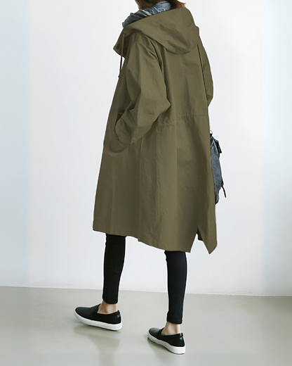 Classic Hooded Trench Coat for Women