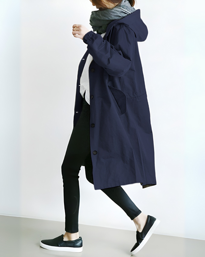 Classic Hooded Trench Coat for Women