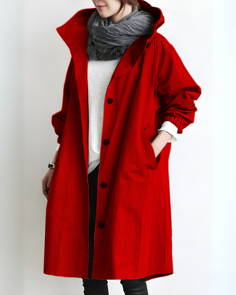 Classic Hooded Trench Coat for Women