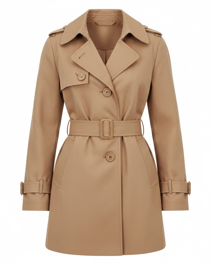 Women’s Buttoned Belted Trench Coat