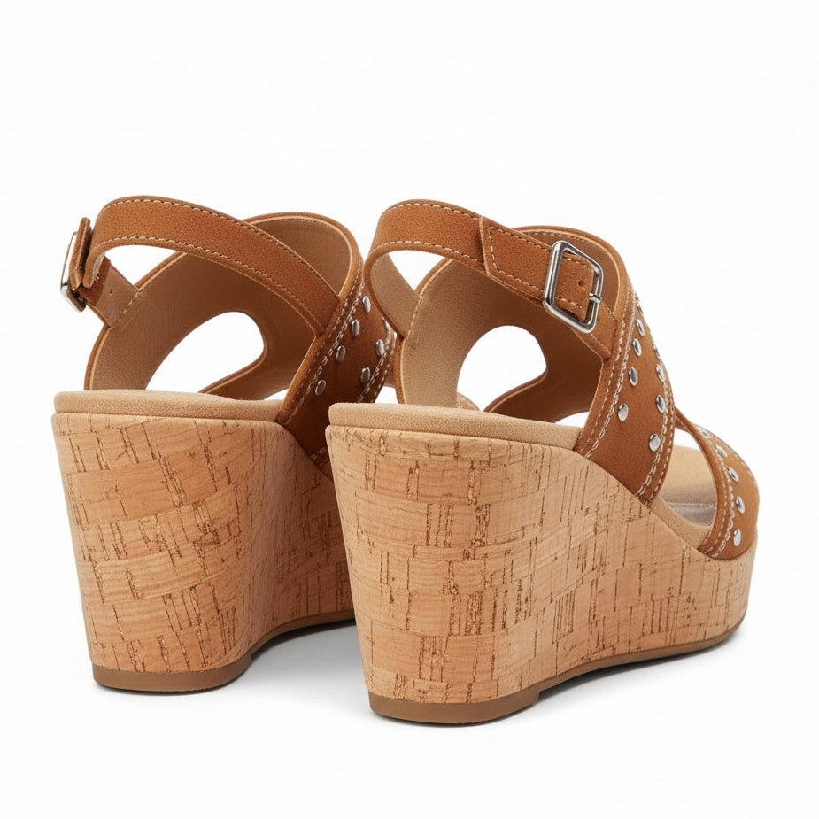 Women’s Cut-Out Cork Wedge Sandals