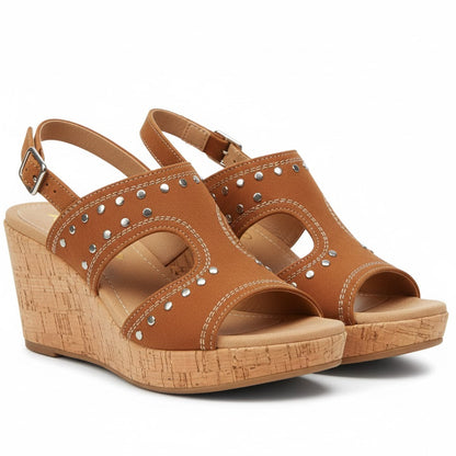 Women’s Cut-Out Cork Wedge Sandals