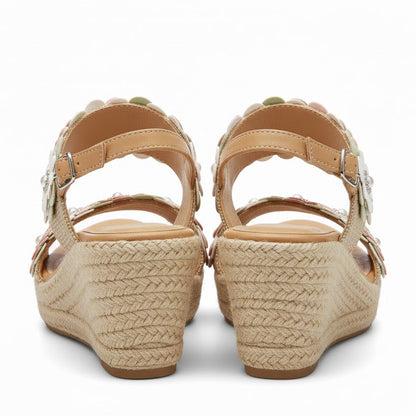 Women’s Flower-Decorated Wedge Sandals