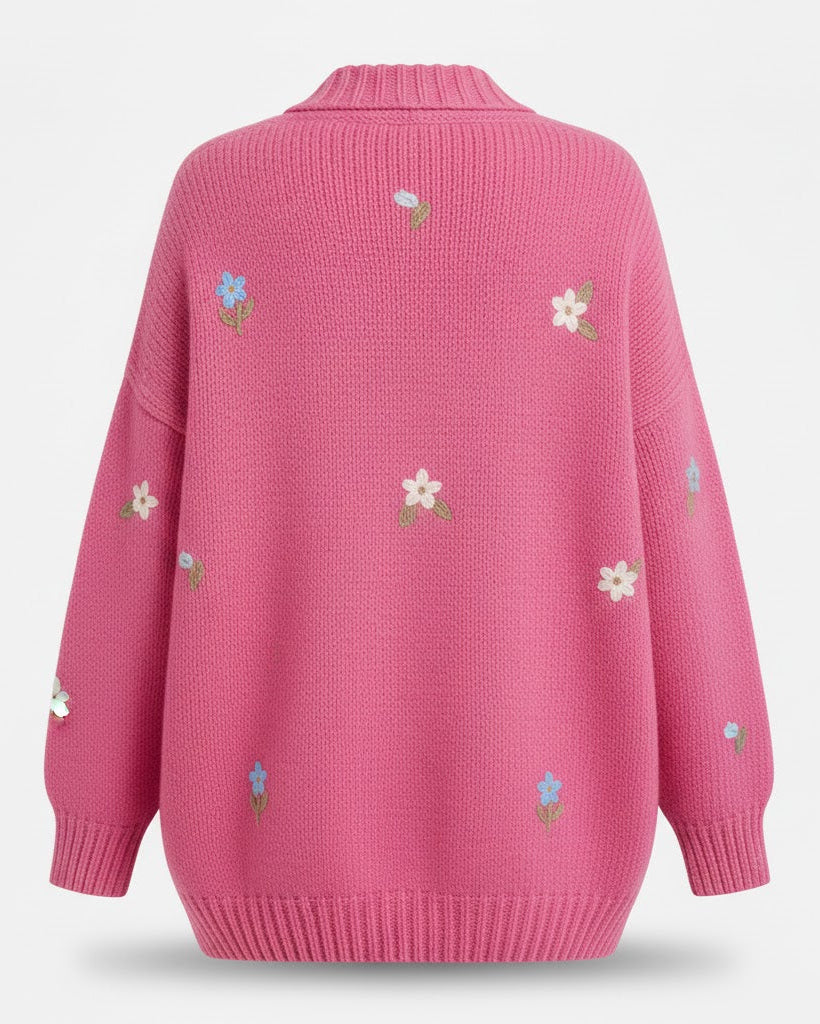 Women’s Oversized Embroidered Knit Cardigan