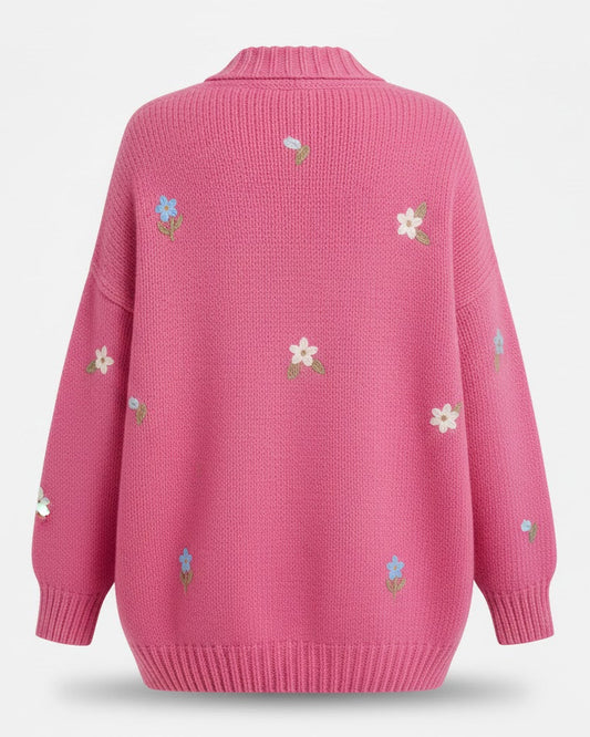 Women’s Oversized Embroidered Knit Cardigan