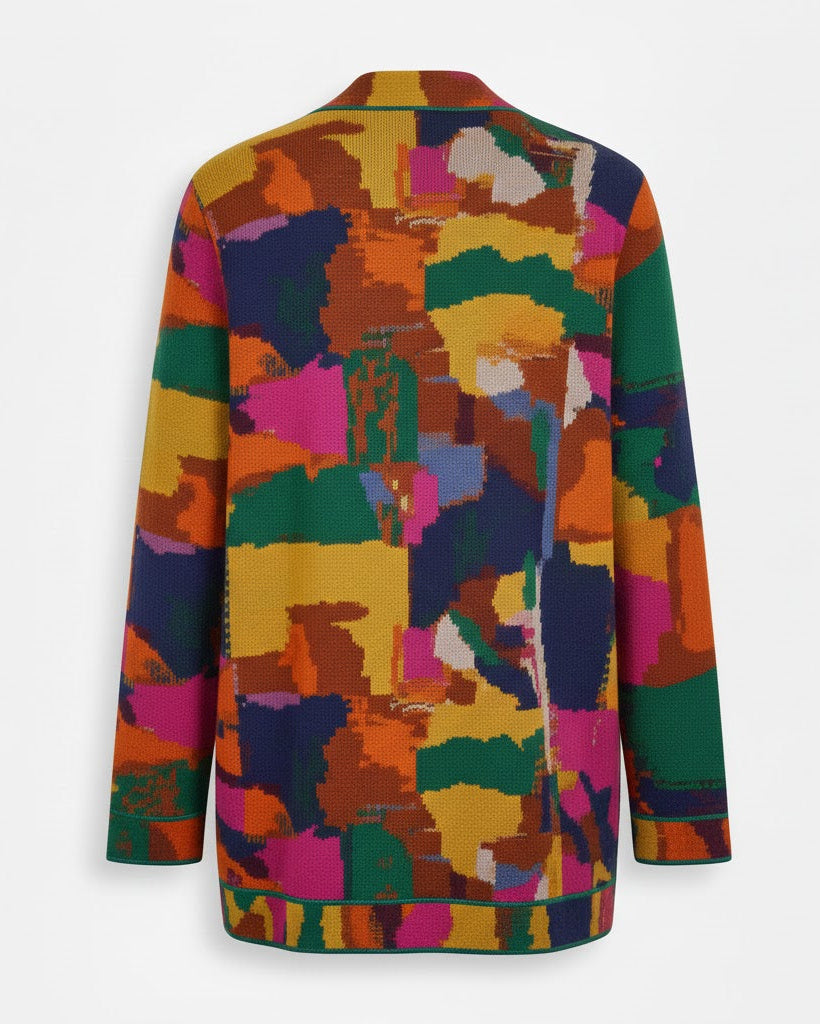 Women’s Patchwork Open-Front Cardigan