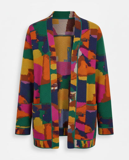 Women’s Patchwork Open-Front Cardigan