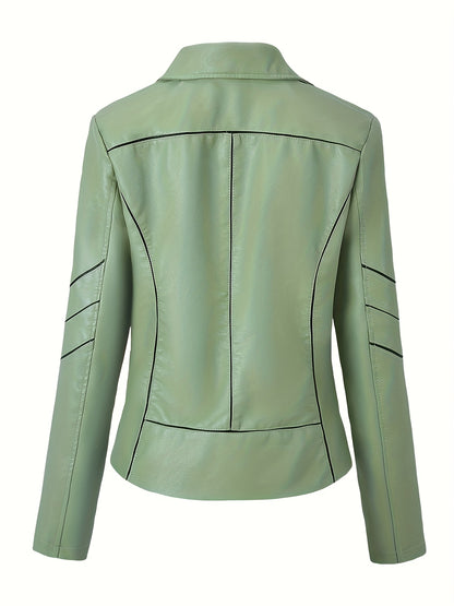 Women’s Short Zip Jacket with Contrast Seams