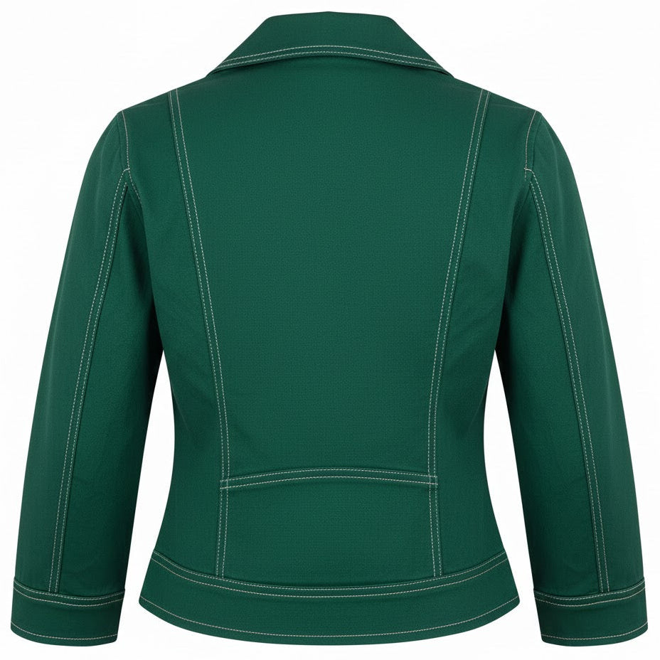 Women’s Short Zip Jacket with Contrast Seams