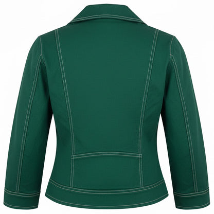 Women’s Short Zip Jacket with Contrast Seams