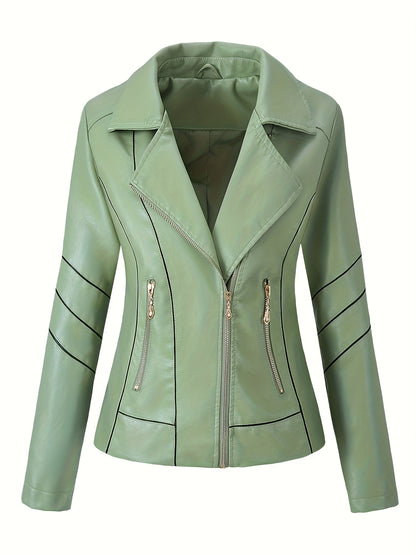 Women’s Short Zip Jacket with Contrast Seams