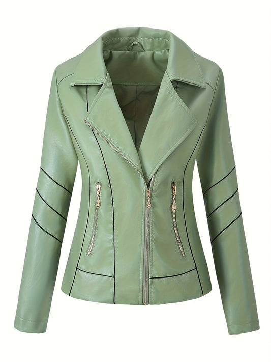 Women’s Short Zip Jacket with Contrast Seams