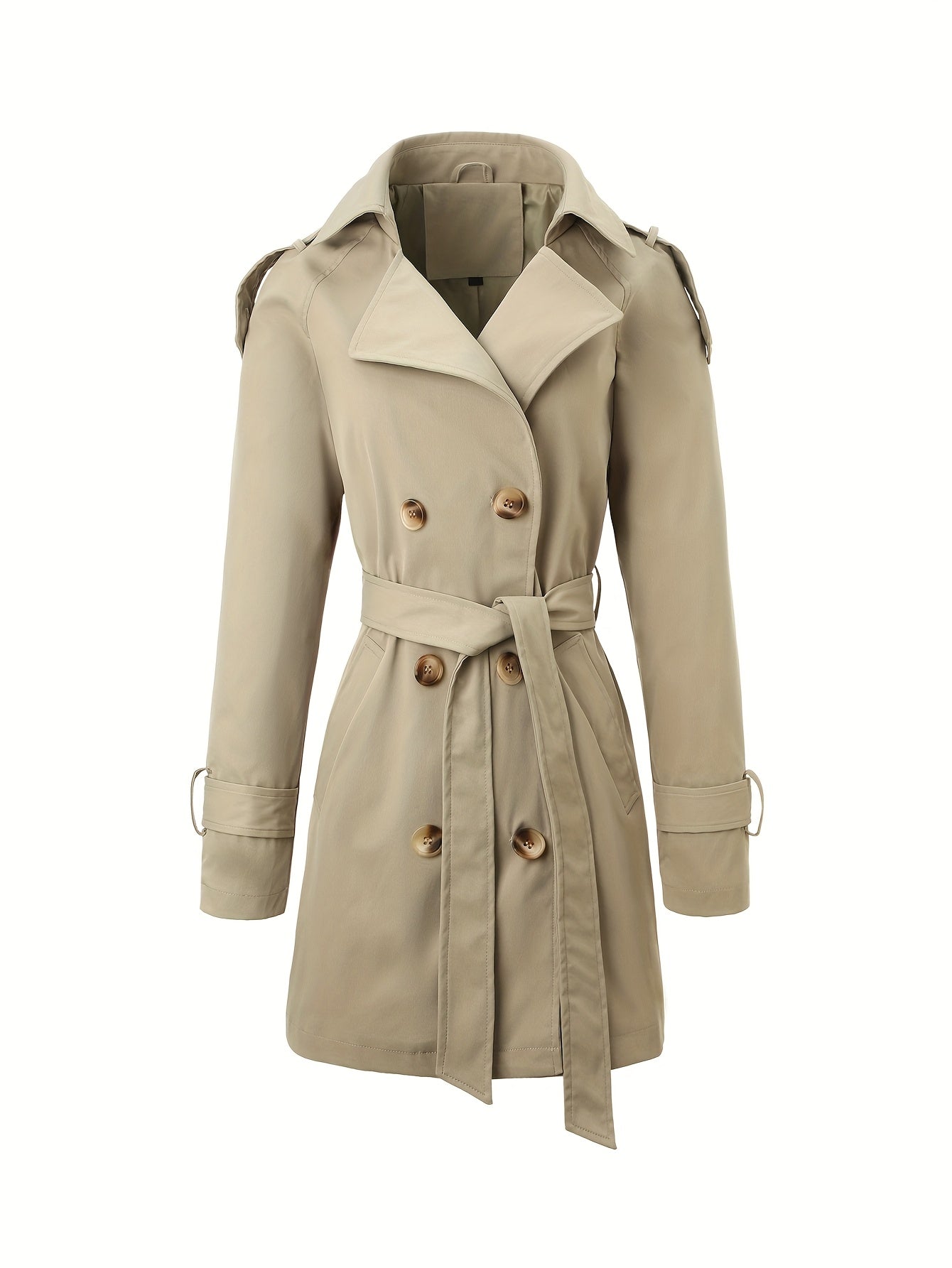 Women’s Trench Coat with Long Decorative Belt